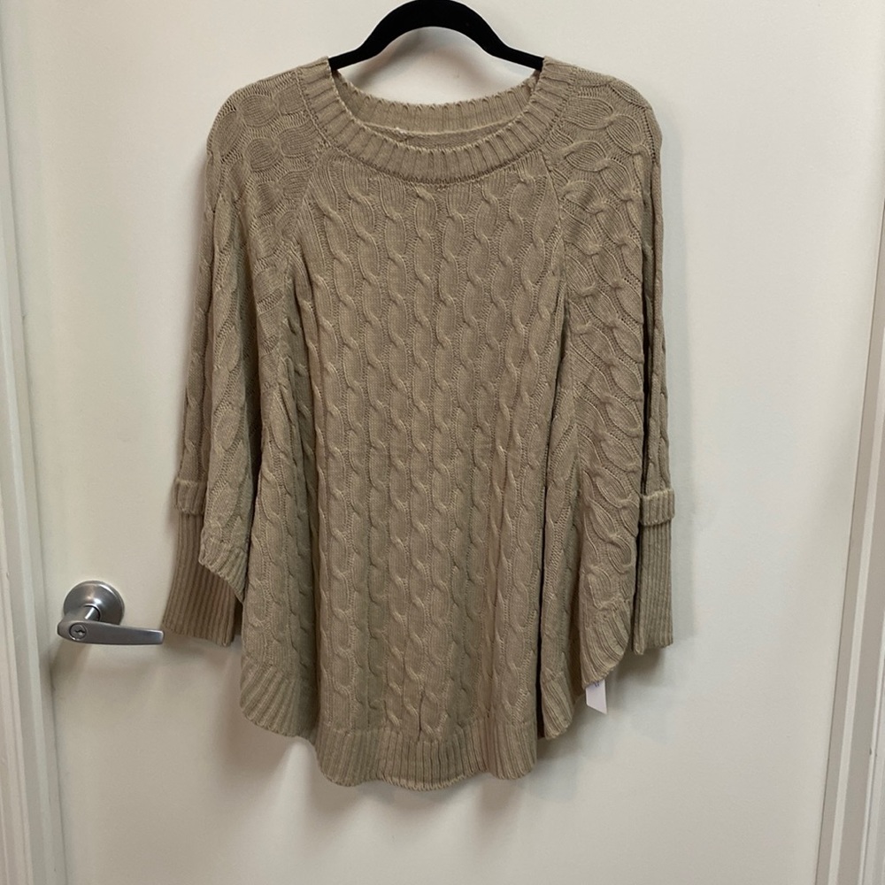Pretty Persuasions taupe pull over cape with sleeves